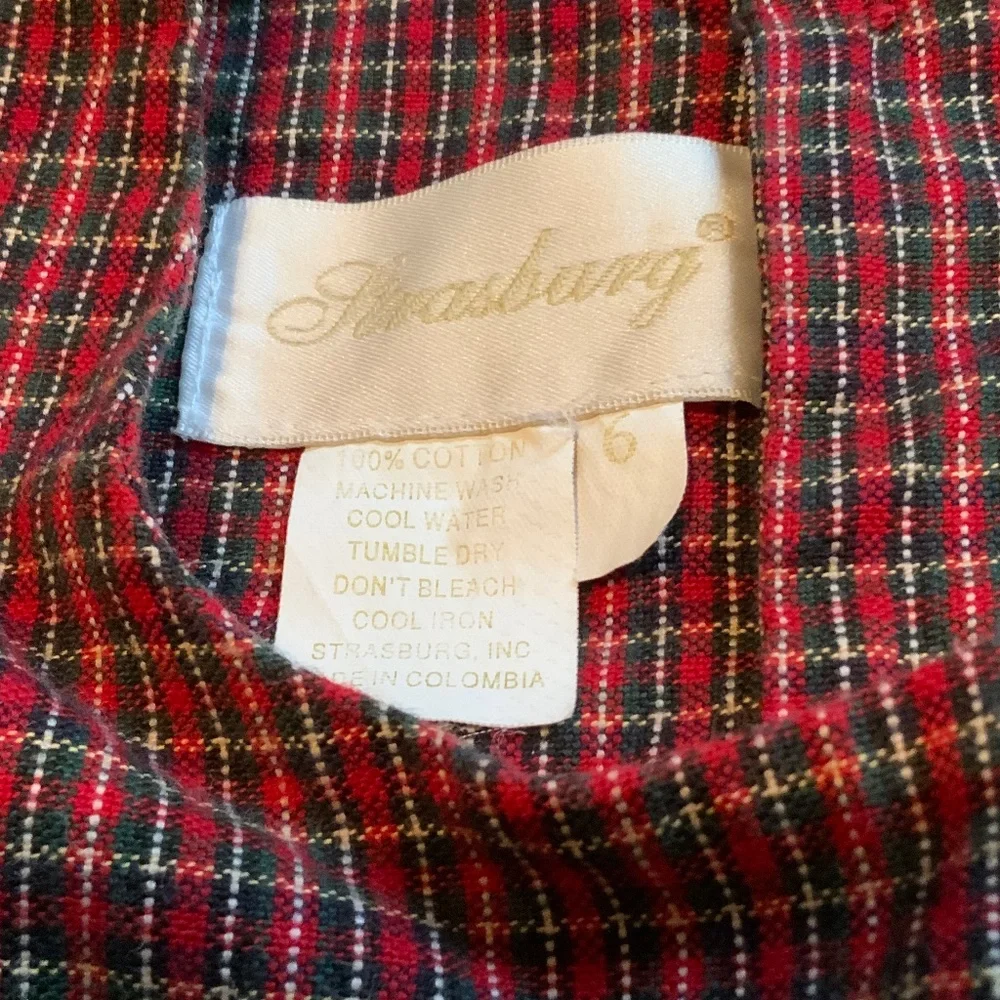Strasburg Holiday Smocked Dress Heritage Collection Plaid Girls sz 6